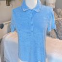 Polo Baby Blue Terry Top Button  Short Sleeve Crop Womens Small NEW Photo 1