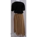 Denim & Co Vintage . Tan Suede Midi Fringe Skirt Photo 7