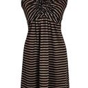 Tiana B  A-Line Empire Waist Sleeveless Striped Ruffle Embellished V-Neck Dress Photo 0