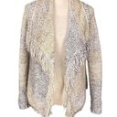 Joie SOFT  knit open cardigan with fringe in ombré creams and grays. Size XS. EUC Photo 0