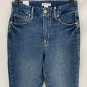 Good American New  Slim Straight High Rise Raw Hem Ankle Jeans Blue Size 4 / 27 Photo 5