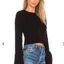 Lovers + Friends  Black Cropped Parkwood Sweater Bell Sleeves Bow Tie Detail S Photo 0