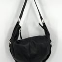 HOBO International Black Pebbled Leather Hobo Bag with Silver O Rings Boho Photo 2