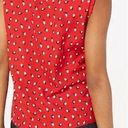 Maison Jules  Women's Sleeveless Printed Smocked-Neck Top Red Size Small Apple Photo 1