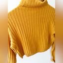 Lovers + Friends  Mustard Yellow Turtleneck Crop Sweater Size M Photo 4