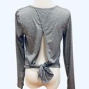 All In Motion Gray Tie Back Athletic Top Long Sleeve Lightweight S Photo 3