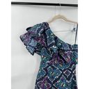 Natori Josie  Ruffle One Shoulder Women 2 Retro Y2K Paisley Colorful Mini Dress Photo 5