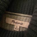 Madewell  Cropped Turtleneck Sweater Size M Teal Aqua Waffle Knit Photo 2