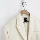 ZARA  Peak Collar One Button Oversized Blazer Lyocell in Cream Women's S Photo 1