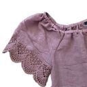 Harvé Benard Harve Benard Boho Lilac Ruffle Short Sleeve Blouse Size Small Photo 5