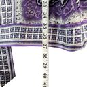 INC  Kimono Dress Womens 14 Purple Black Paisley Silk Chiffon Tie Belt Festival Photo 7