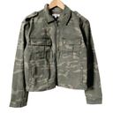 Good American  NWT Camo Print Soft Stretch Short Military Jacket Army Green Sz XS Photo 9