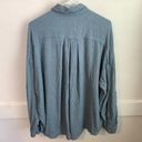 We The Free Free People Blue Solid Hidden Valley Button Down Long Sleeve Shirt Photo 2