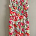 Adrianna Papell  floral bright v-neck sheath dress formal chic Photo 2