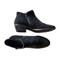 Jack Rogers  Peyton Black Suede Ankle Boots Leather Zipper Block Heels 7.5 EUC Photo 9