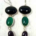 Onyx TAXCO , gemstones dangle earrings Photo 1