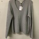 Treasure & Bond  Gray Wool Blend V-neck Rib Stitch Pullover Sweater Photo 1