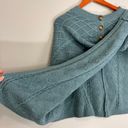 J.Jill Spruce Blue Cozy Cable-Knit Asymmetric Cotton Blend Poncho Sweater Sz S/L Photo 6