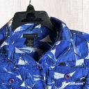 Rafaella Blue White Black Floral Jean Jacket Wm S Photo 2