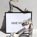 Nine West Snakeskin-Embossed Stack Heel Sandals Photo 1