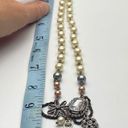 American Eagle  AEO Pearl Rhinestone Pendant Necklace Photo 3