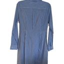 NWOT Calvin Klein Blue & White Striped Tie Front Shirt Dress 100% Cotton Size 8 Photo 4