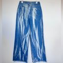 Pretty Little Thing  Women's Mid Blue Wash High Waist Tie Dye Wide Leg Jeans size Photo 3