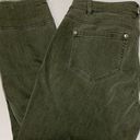 J.Jill  Women’s Authentic Fit Cropped Fringe Hem Denim Jeans Olive Green Size 4 Photo 0