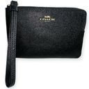 Coach  Black Pebbled Leather Small Corner Zip Wallet Wristlet Photo 2