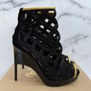 Burberry Edenside Laser Cut suede Caged peep toe ankle boot booties IT 39 US 9 Photo 6