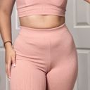 New Boutique Crop Top Biker Short Set Pink Photo 0