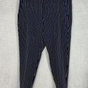 Lane Bryant  pants womens 16 blue pinstripe high rise tapered leg preppy nautical Photo 0