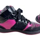 Q Factor Y2K 90s Rave Black Pink Plaid Front High Top Jewel Skater Sneakers 6 Photo 7