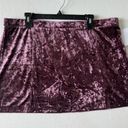 Abound Nordstrom Velvet Mini Skirt Plus Size 2X Plum Purple Crushed split side Photo 1