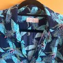 Krass&co Cotton & . button down, blue floral Hawaiian top, oversized,  Large Photo 1