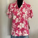 Caribbean Joe NWT  Pink Women’s Hawaiian Aloha Shirt Size Medium Photo 4