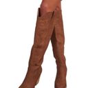 OASIS SOCIETY Western Stitching Suede Heel Boot Brown Cowgirl Cottage Y2K Boho 9 Photo 2