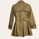 Banana Republic  Camel Tan Canvas Double Breasted Belted Trench Coat Petite S Photo 2