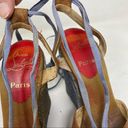 Christian Louboutin Vintage  Bow Accent blue espadrille wedge gladiator sandals Photo 9