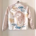 ZARA Pink & White Satin Tiger Bomber Jacket Photo 3