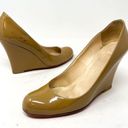 Christian Louboutin  Nude Patent Leather Ron Ron Zeppa 85 Wedges Size 8/38.5 Photo 2