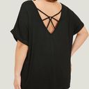 NWT! Black backless Roll sleeve cut out top size 14–16 or 1X Photo 0