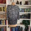 Cyrus  Cardigan Sweater Black Abstract Polka Dot Printed Button Down V-neck Photo 7