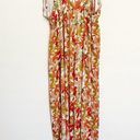 Floral Jumpsuit Deep V Neck Strappy Open Back Wide Leg Boho Bohemian Size Medium Photo 7