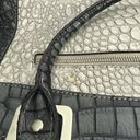 Guess  Rhonda Croc Tote Bag Laptop Work Bag Ivory Gray And Mustard Photo 5