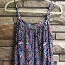 Knox Rose  Blue Floral Spaghetti Strap Tier Ruffle A-Line Dress Small Boho Photo 5