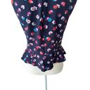 Rebecca Taylor  Navy Floral Peplum Top Size 2 Photo 3