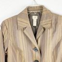 J.Jill  Brown Striped Wool Blend Three Button Blazer, Size 8 Photo 8