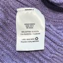 basic editions  Light Purple V Neck Cable Knit Ribbed Long Sleeve Sweater M Photo 7