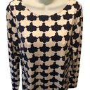 Boden USA Boden MIA Jersey Knit Tunic Dress Sz. 12 Navy Cream Printed Scoop Neck Career Photo 2